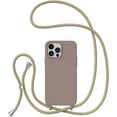 thumbnail image 1 of Crossbody Case for iPhone12 Pro Max,iPhone12 Pro Max with Lanyard Strap Protective Case Adjustable Neck Rope Liquid Silicone Soft Cover for iPhone12 Pro Max 6.7 Inch,Brown, 1 of 10