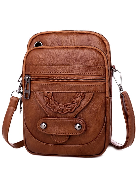 Crossbody Cell Phone Bag, TSV Small PU Leather Purse for Women Men with Multi Pockets and Adjustable Strap