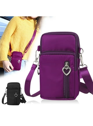 Sixtyshades Small Crossbody Phone Bags with Touch Screen Window PU Leather  Cellphone Purse Wallet Handbags (Purple) 