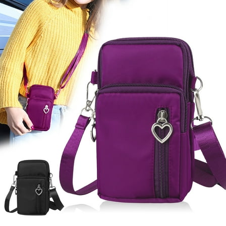 Crossbody Cell Phone Bag, TSV Small Waterproof Nylon Shoulder Purse Wallet with Adjustable Strap for Women