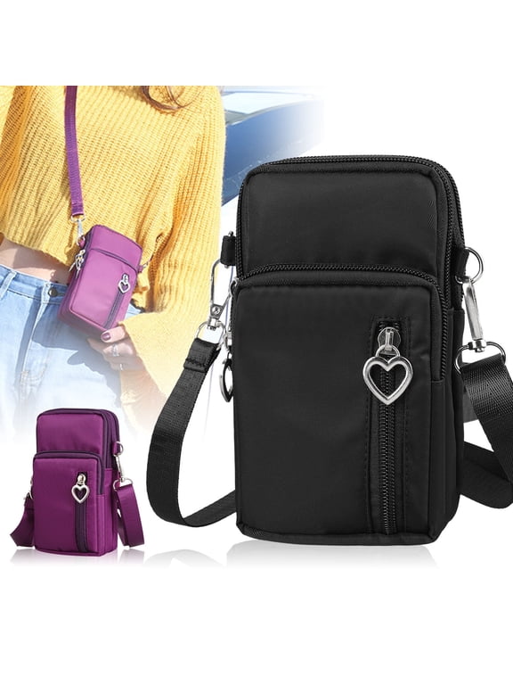 Crossbody Cell Phone Bag, TSV Small Waterproof Nylon Shoulder Purse Wallet with Adjustable Strap for Women
