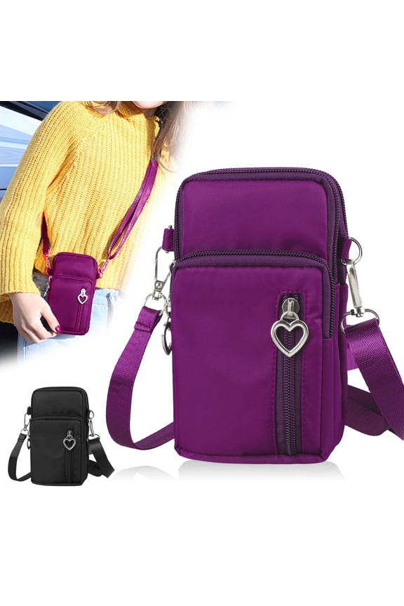 Crossbody Cell Phone Bag, TSV Small Waterproof Nylon Shoulder Purse Wallet with Adjustable Strap for Women