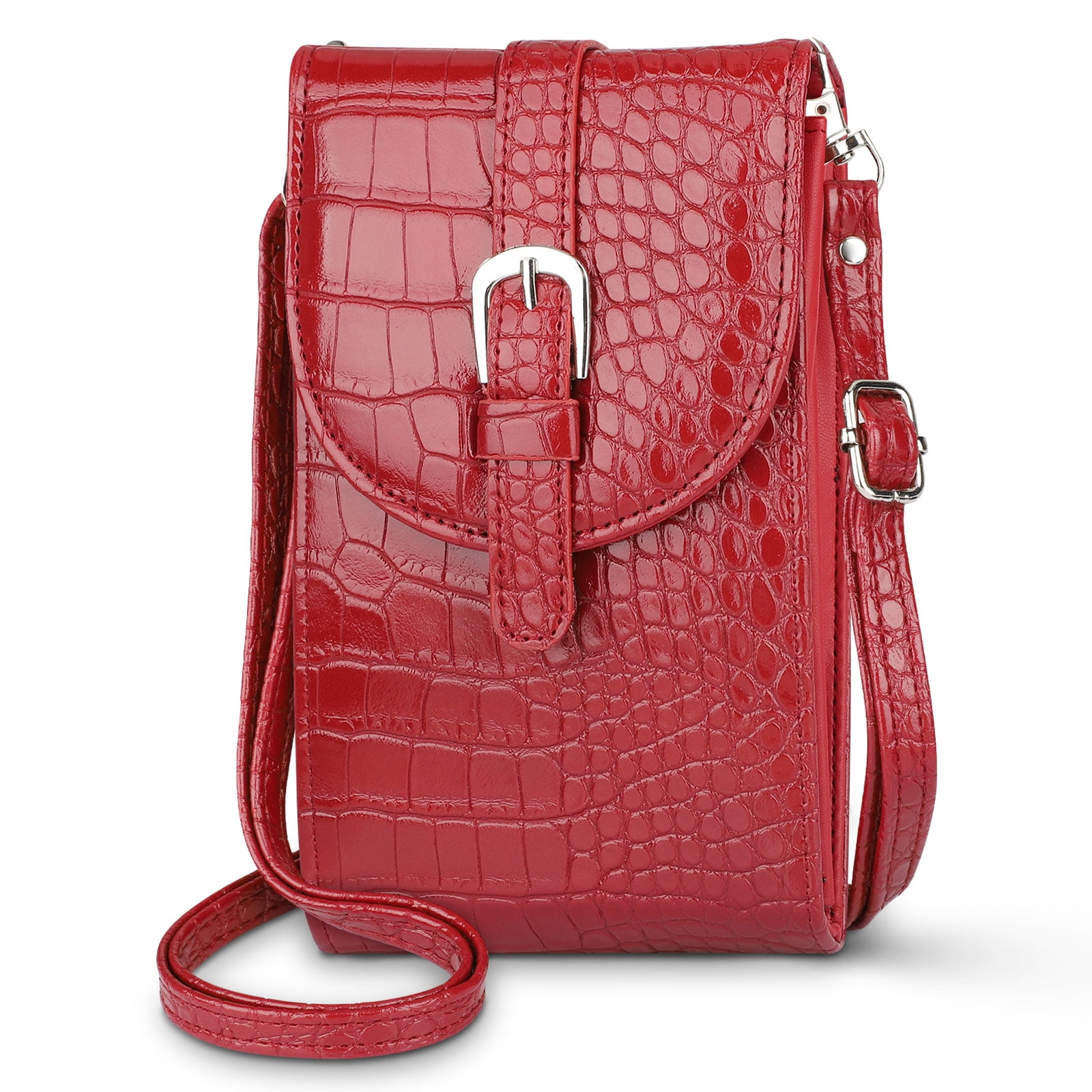 Fashionable Forever Pink Crocodile Embossed Crossbody Bag