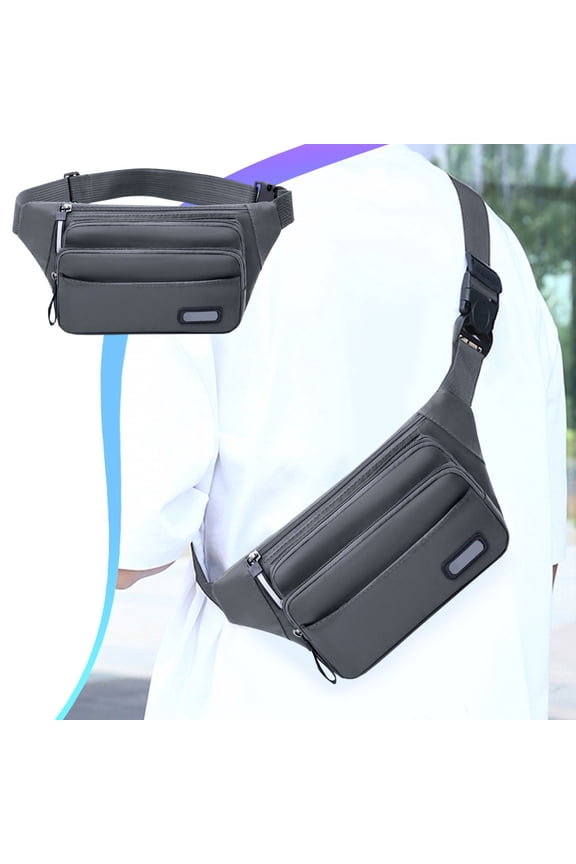 Crossbody Chest Bag, Large Capacity Multi Compartment Messenger Bag, Waterproof Lightweight Nylon Sling Pack for Fitness Travel Daily Commuting