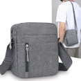 thumbnail image 1 of Crossbody Chest Bag Nylon | Multi Pocket Organizer | Sports & Travel Companion | Adjustable Secure Waist Strap | Durable Fabric | Gray, Black, Blue, Purple 21x20x5cm, 1 of 6