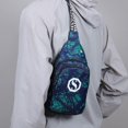 thumbnail image 1 of Crossbody Chest Bag Sports Sling Pack, Multi Pocket Layered Storage, Adjustable Strap, Lightweight Water Resistant Cloth, Reflective Night Safety, 30x15 cm, 1 of 6