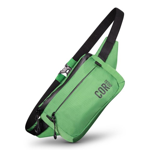 Crossbody Fanny Pack, Belt Bag with Adjustable Straps | Weather Resistant Waist Pack with YKK Zippers for Workout Running Traveling Hiking (Green, 1L)
