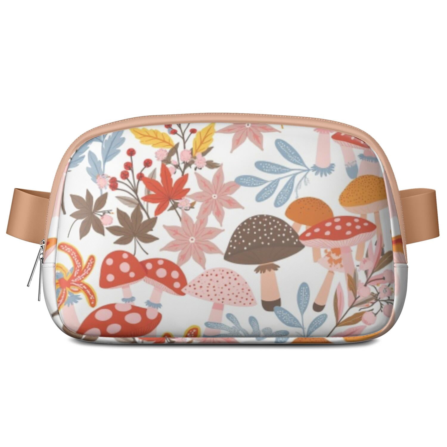 Crossbody Fanny Pack for Men&Women HandsFree Running Belt for Jogging with Adjustable Strap for Casual Running Hiking Cycling Mushroom Sporty Waist Pack