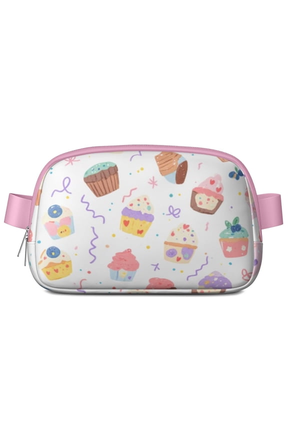 Crossbody Fanny Pack for Sports Enthusiasts Commuters Hands Free Running Belt for Jogging with Adjustable Strap for Outdoors Workout Traveling Ice Cream Sporty Waist Pack