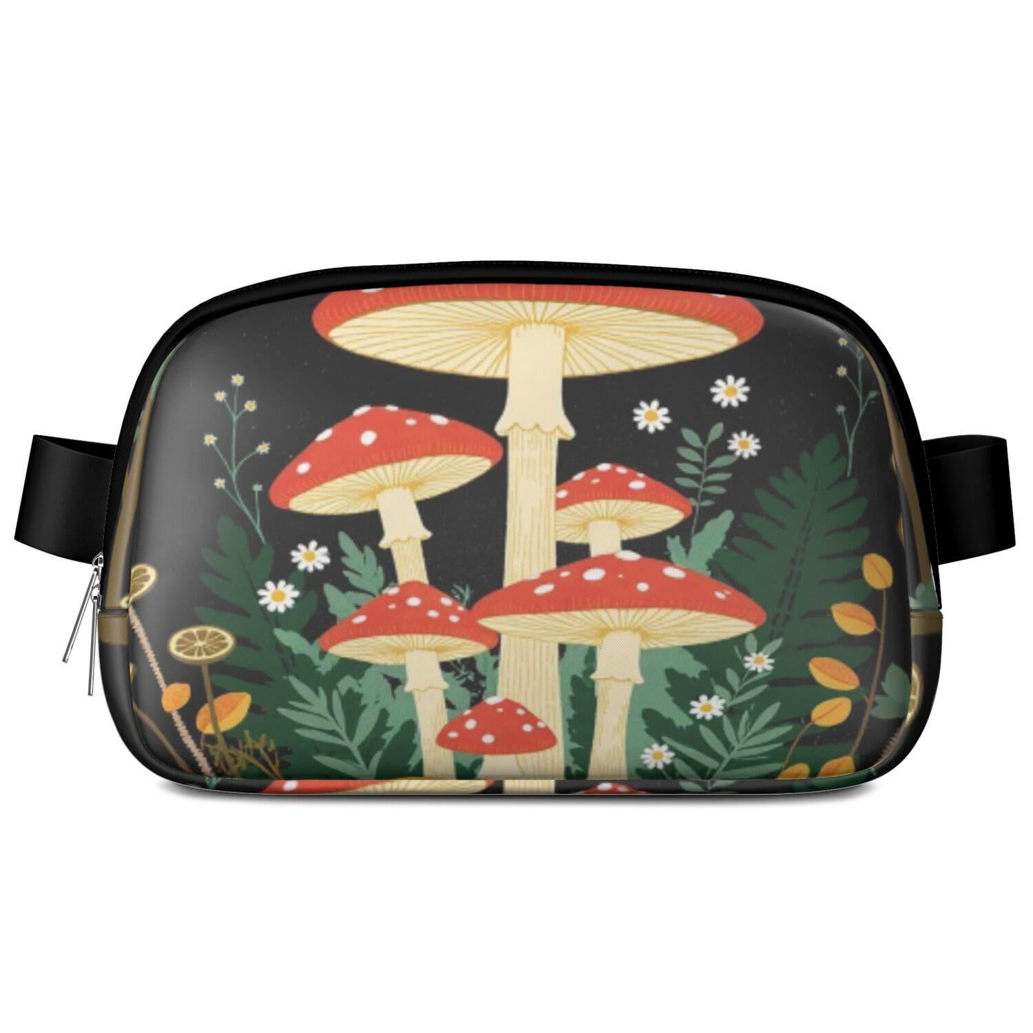 Crossbody Fanny Pack for Sports Enthusiasts Commuters HandsFree Running Belt for Jogging with Adjustable Strap for Outdoors Workout Traveling Mushroom Sporty Waist Pack
