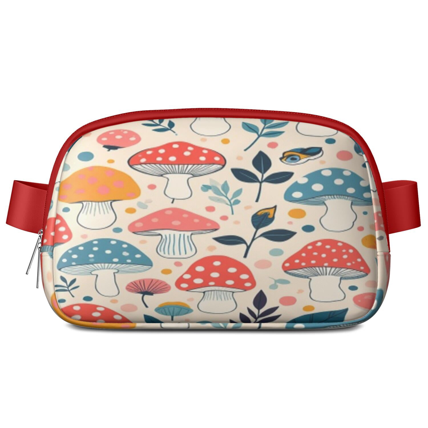 Crossbody Fanny Pack for Sports Enthusiasts Commuters Waist Bag & Hip Bum Bag with Adjustable Strap for Casual Running Hiking Cycling Mushroom Sporty Waist Pack
