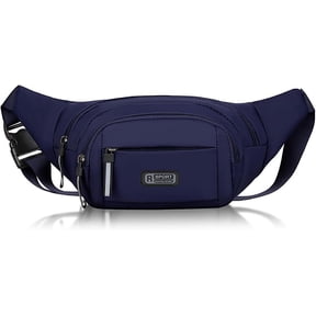 Crossbody Fanny Pack for Men Women,Large Waist Bag Hip Bum Bag with Adjustable Strap (Blue)