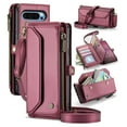 thumbnail image 1 of Crossbody for Google Pixel 10 / 10 Pro Case Wallet RFID Blocking with 10-Card Holder Zipper Bills Slot, Soft PU Leather Magnetic Shoulder Wrist Strap for Google Pixel 10 / 10 Pro Case Women, Winered, 1 of 10
