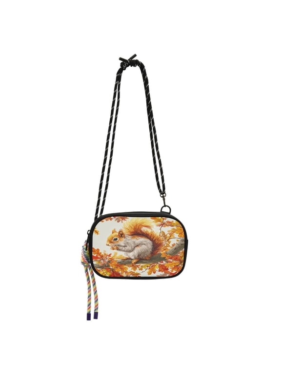 Crossbody Handbag Phone Purse Mobile Phone Bag Crossbody Phone Bag Comfortable and Durable Beautiful Orange Squirrel