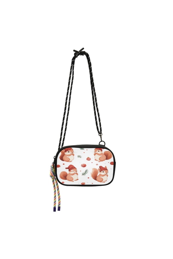 Crossbody Handbag Phone Purse Mobile Phone Bag Crossbody Phone Bag Comfortable and Durable Cartoon Christmas Squirrel