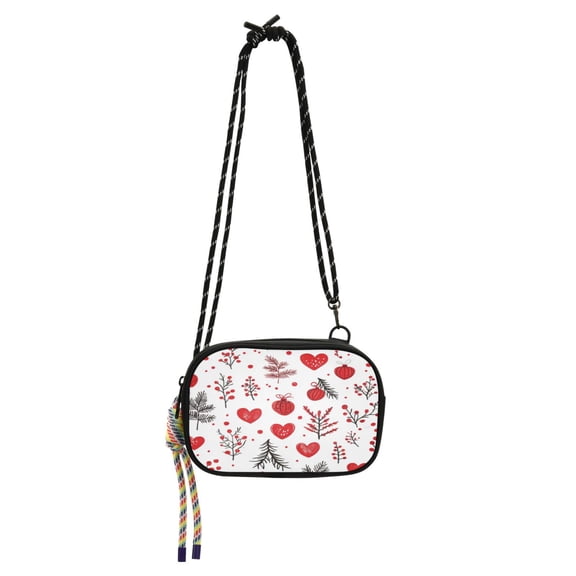 Crossbody Handbag Phone Purse Mobile Phone Bag Crossbody Phone Bag Comfortable and Durable Christmas Red Heart Picture