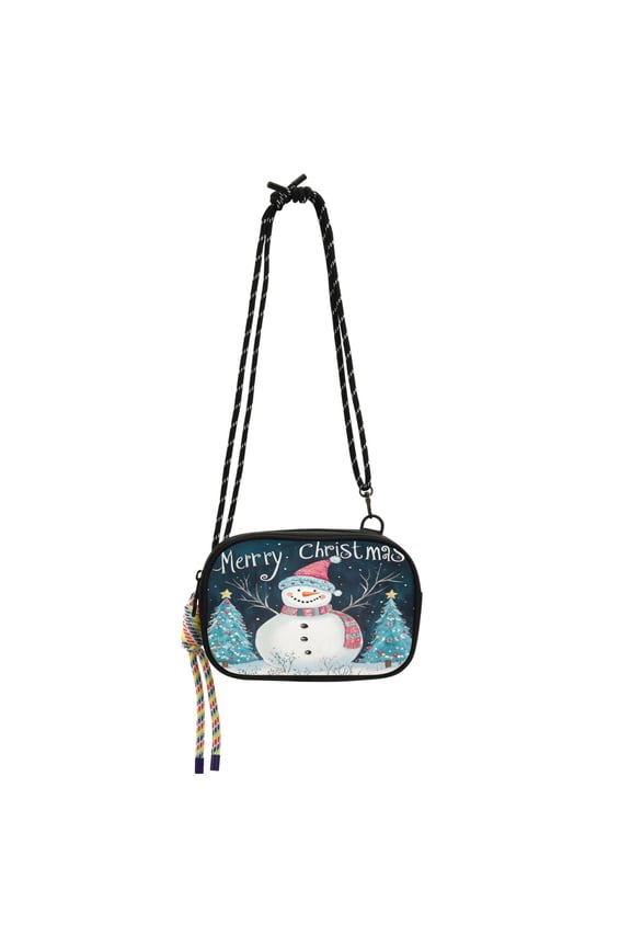Crossbody Handbag Phone Purse Mobile Phone Bag Crossbody Phone Bag Comfortable and Durable Christmas Smiling Snowman Picture