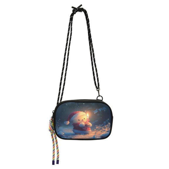 Crossbody Handbag Phone Purse Mobile Phone Bag Crossbody Phone Bag Comfortable and Durable Christmas Snowman Candle Picture