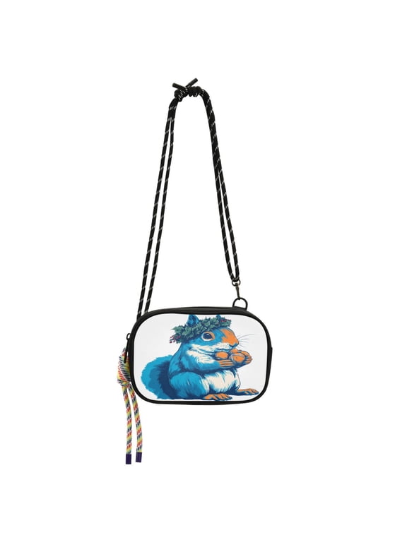 Crossbody Handbag Phone Purse Mobile Phone Bag Crossbody Phone Bag Comfortable and Durable Cute Blue Squirrel