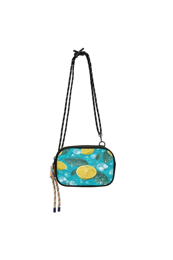 Crossbody Handbag Phone Purse Mobile Phone Bag Crossbody Phone Bag Comfortable and Durable Lemon Cubes with Leaves