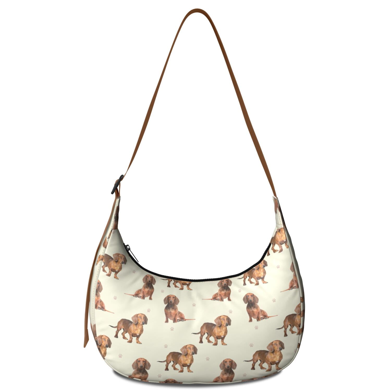 Crossbody Handbag for Women – Large Capacity with Organization, Water-Resistant Nylon, Dog, Funny, Watercolor, Dog and nature artwork Style Lightweight Bag