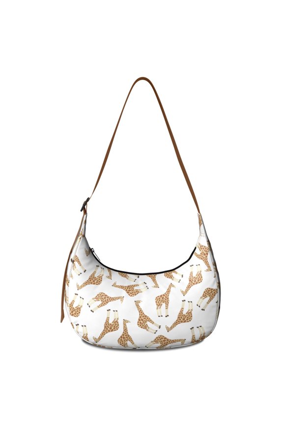 Crossbody Handbag for Women – Water-Resistant & Lightweight, Adorable Cartoon Giraffe Print, African Grassland and Woodland Design, Spacious Durable Purse for Animal Lovers