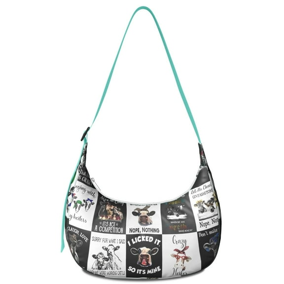 Crossbody Handbag for Women – Water-Resistant & Lightweight, Cute Black and White Cow Print, Rustic Farmhouse Style, Spacious Durable Purse for Cow Lovers
