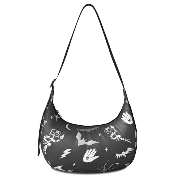 Crossbody Handbag for Women – Water-Resistant Nylon, Ethereal Night Sky and Constellation Pattern, Gothic and Celestial Star Print, Durable Adjustable Purse