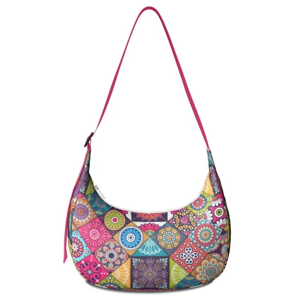 Crossbody Handbag for Women – Water-Resistant Nylon Fabric, Large Capacity with Organization, Abstract, Aesthetic room decor, Symmetrical, Boho chic Style Lightweight Bag