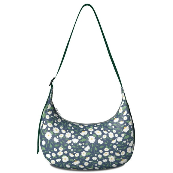 Crossbody Handbag for Women – Lightweight and Spacious, Boho Daisy Floral Print, Vintage Retro Bloom and Yellow Flower Design Purse