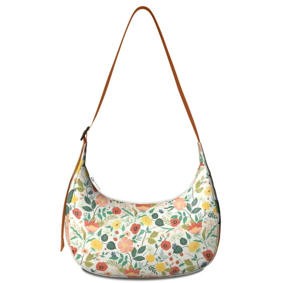 Crossbody Handbag for Women – Lightweight and Spacious, Boho Floral and Bee Artwork, Rustic Vintage Floral and Leopard Print Purse