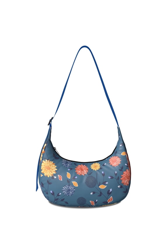 Crossbody Handbag for Women – Water-Resistant Nylon, Boho Vintage Floral and Skull Print, Romantic Floral and Leopard Pattern Purse