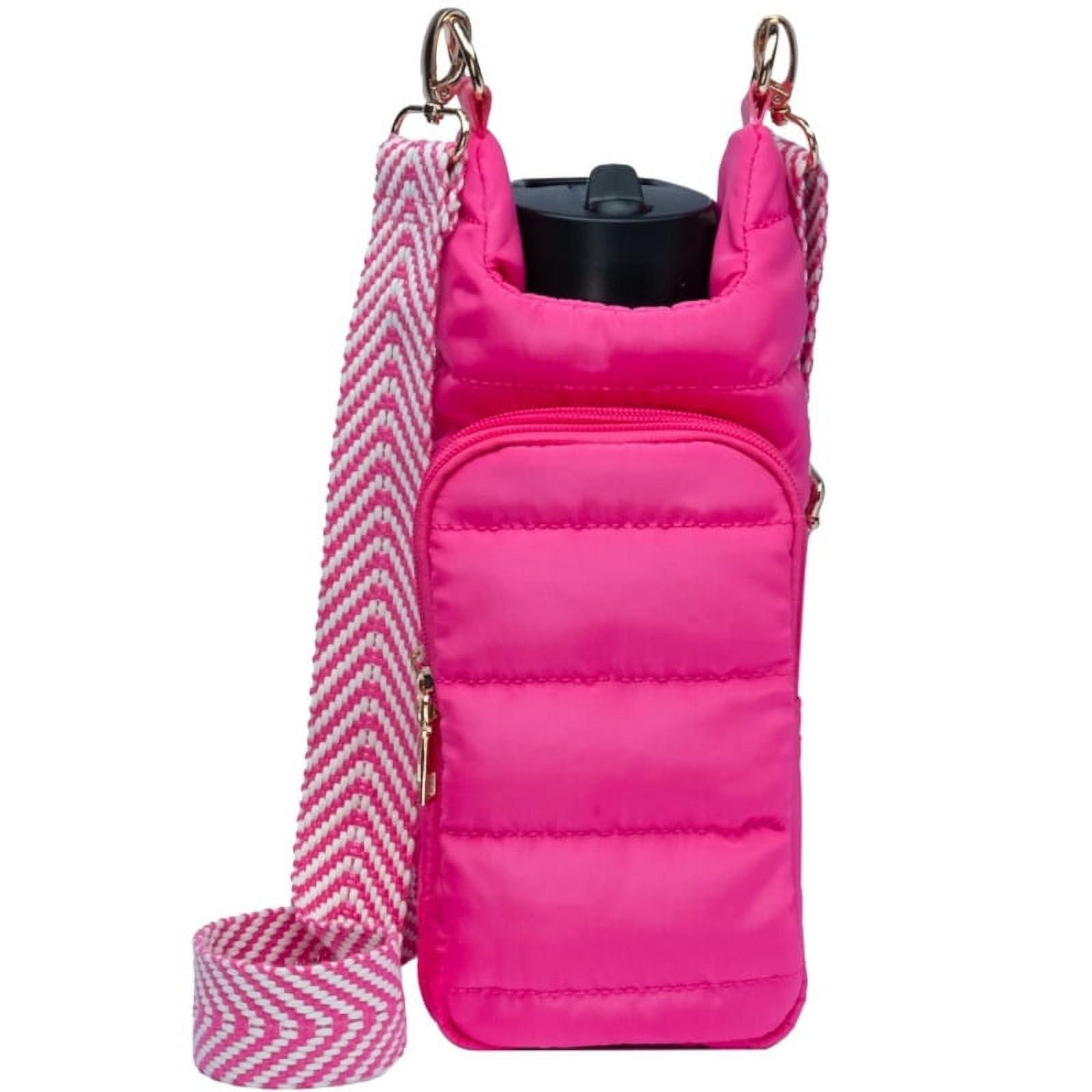 Crossbody HydroBag Quilted Water Bottle Carrier & Strap Stylish Puffer