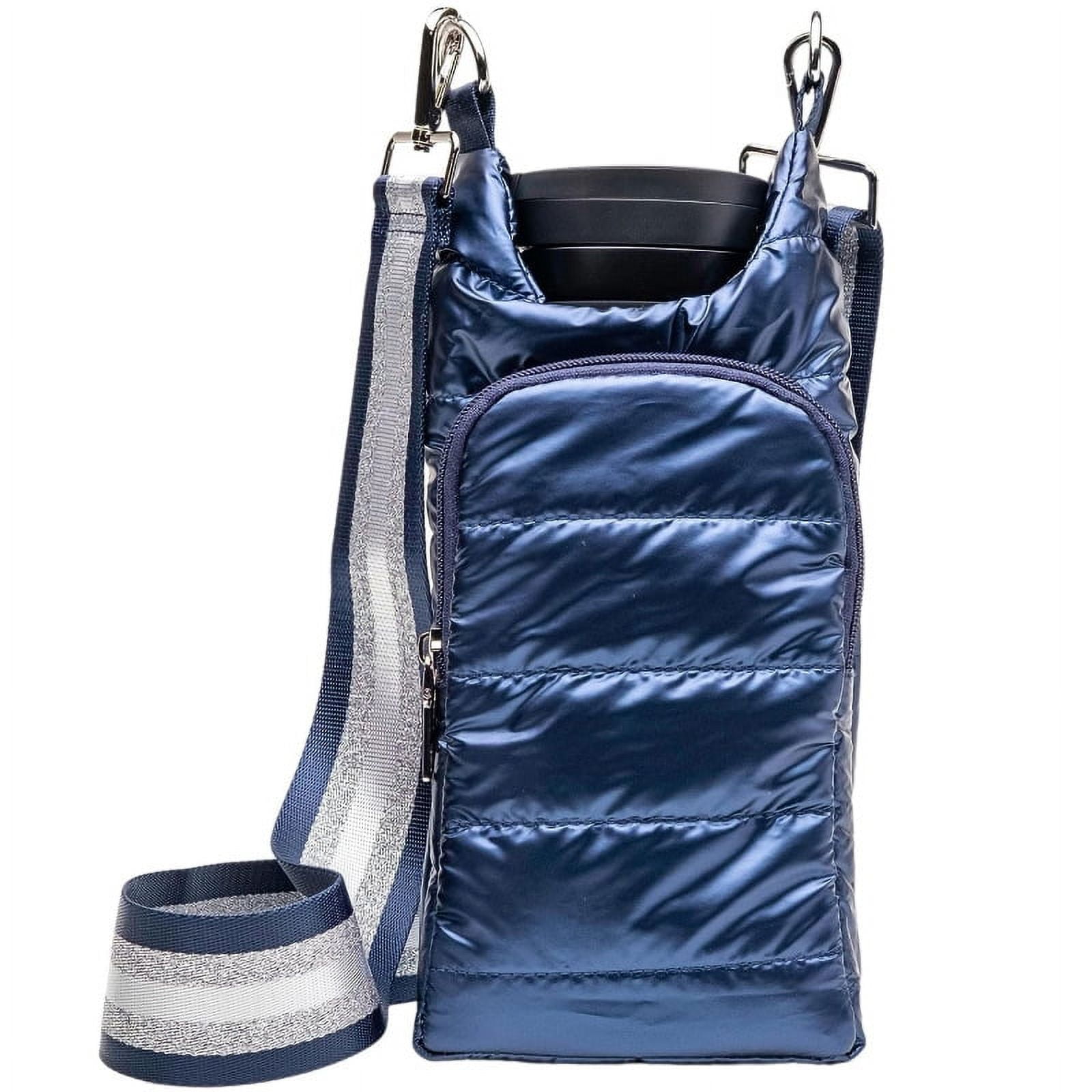 Crossbody HydroBag Quilted Water Bottle Carrier & Strap Stylish Puffer