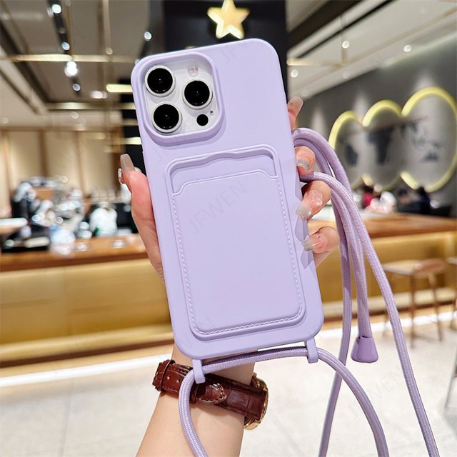 Crossbody Lanyard Card Bag Phone Case For iPhone 15 14 13 12 11 Pro Max