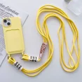 thumbnail image 1 of Crossbody Lanyard with Card Holder Phone Case for IPhone 16 15 14 Plus 13 12 11 Pro Max Solid Color Protective Shockproof Cover (For iPhone 12 Pro,Yellow), 1 of 7