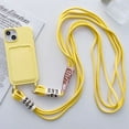 thumbnail image 1 of Crossbody Lanyard with Card Holder Phone Case for IPhone 16 15 14 Plus 13 12 11 Pro Max Solid Color Protective Shockproof Cover (For iPhone 12,Yellow), 1 of 7