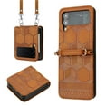 Crossbody Lanyard Case for Samsung Galaxy Z Flip 4 2022,Patterned PU