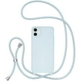 thumbnail image 1 of Crossbody Lanyard Phone case for iPhone 12, Silicone Phone Cover with Adjustable Necklace Strap Soft Belt Neck Cord Lanyard Shockproof Protective Case - Baby Blue, 1 of 14