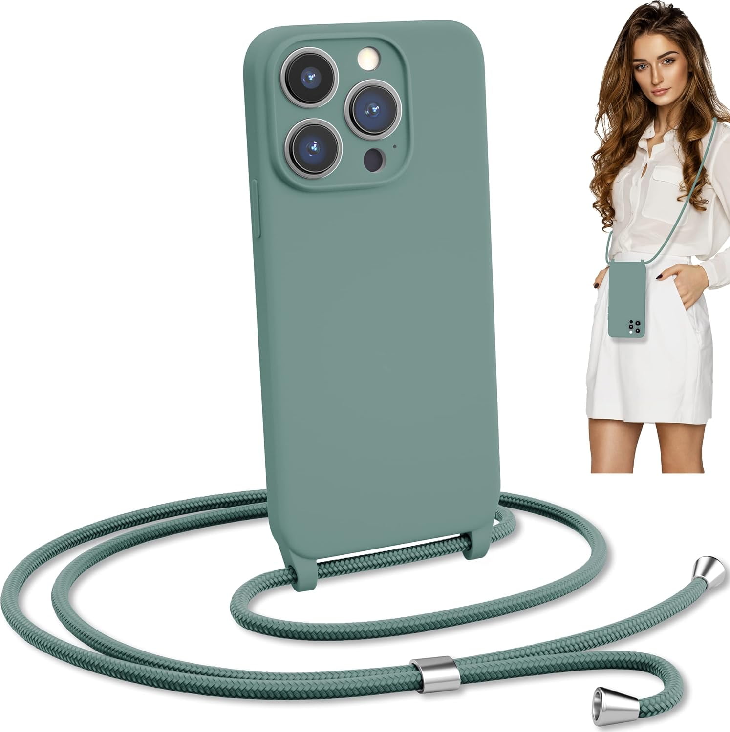 Lanyard Phone Case Crossbody Neck For IPhone 16, 15, 14, 13, 12 &amp; Samsung Galaxy - Silicone, Shockproof, Lightweight Cases, Covers And Skins For Apple IPhone 14 Pro Max