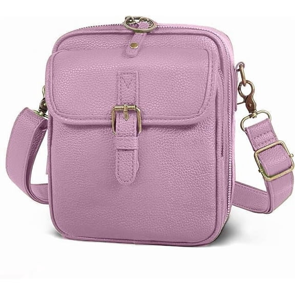 Crossbody Leather Bag, 2026 New Vintage Large Capacity Messenger Bag, Anti Theft Vegan Leather Shoulder Sling Purse with Built-in Card Slots for Women.