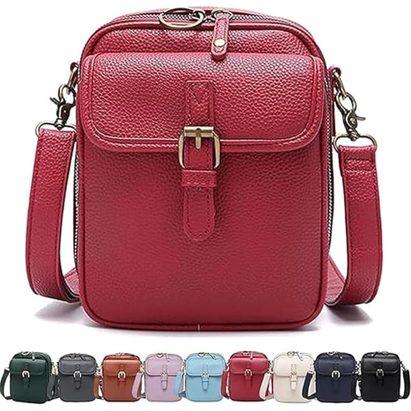 Crossbody Leather Bag, 2026 New Vintage Large Capacity Messenger Bag, Anti Theft Vegan Leather Shoulder Sling Purse with Built-in Card Slots for Women.