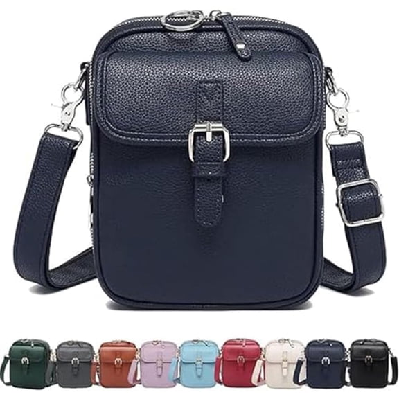 Crossbody Leather Bag, 2026 New Vintage Large Capacity Messenger Bag, Anti Theft Vegan Leather Shoulder Sling Purse with Built-in Card Slots for Women.