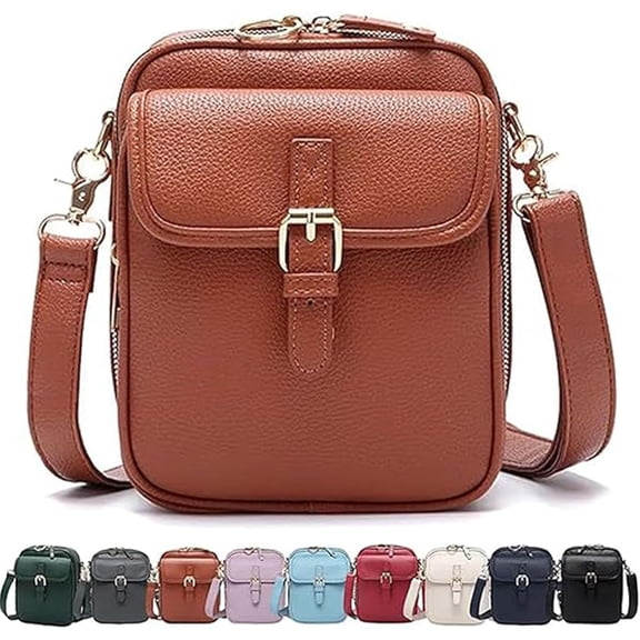 Crossbody Leather Bag, 2026 New Vintage Large Capacity Messenger Bag, Anti Theft Vegan Leather Shoulder Sling Purse with Built-in Card Slots for Women.