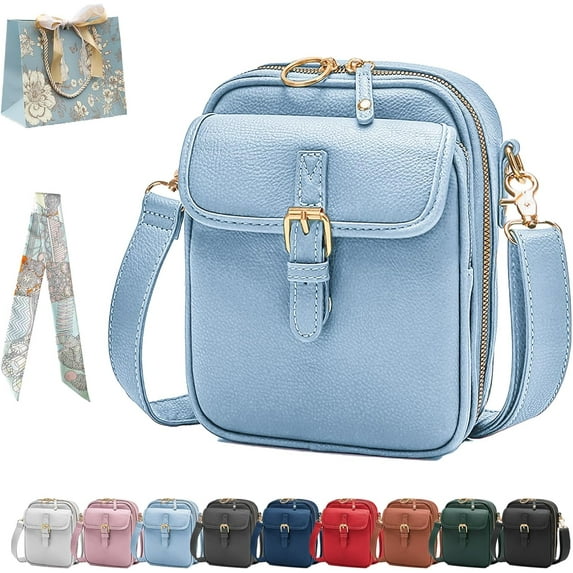 Crossbody Leather Bag for Women, Anti Theft Shoulder Bags Built In Wallet, Large Capacity with 10 Card Slots