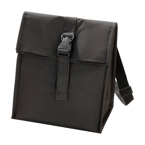 Crossbody Lunch Bag, Cloth Buckle Design for Men Women Reusable Bento Tote Portable Insulation Food Cooler Pouch for Work Office Picnic Oxford Fabric Outdoor Gear Black