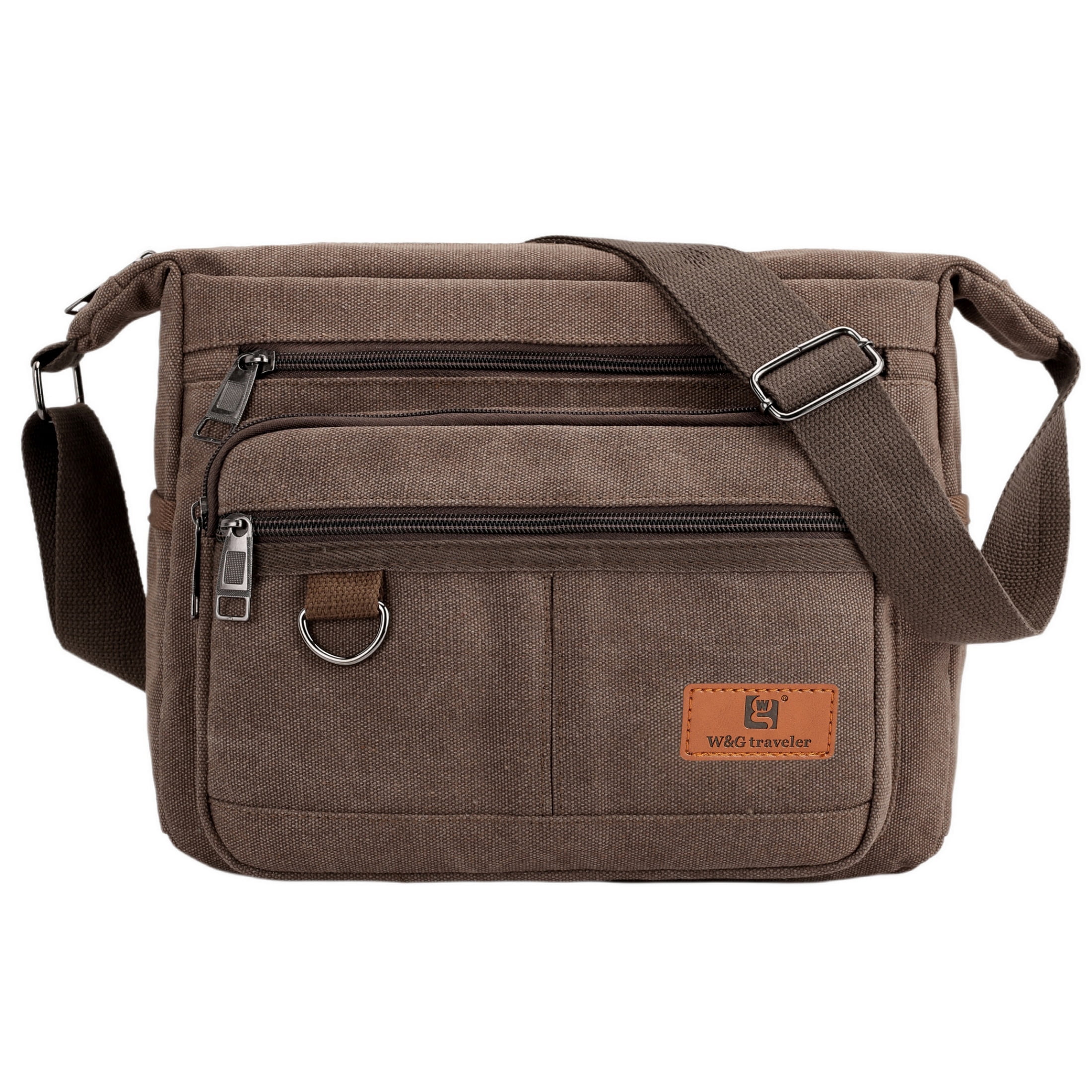 Crossbody Messenger Bag for iPad Pro 12.9 inches, Rfid Shoulder Purse w/Water Bottle Holders, 13 inch Laptop Briefcase, Built-in Wallet With AirTag Case Brown