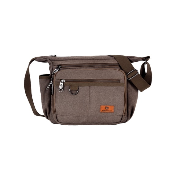 Crossbody Messenger Bag for iPad Pro 12.9 inches, Rfid Shoulder Purse w/Water Bottle Holders, 13 inch Laptop Briefcase, Built-in Wallet With AirTag Case Brown