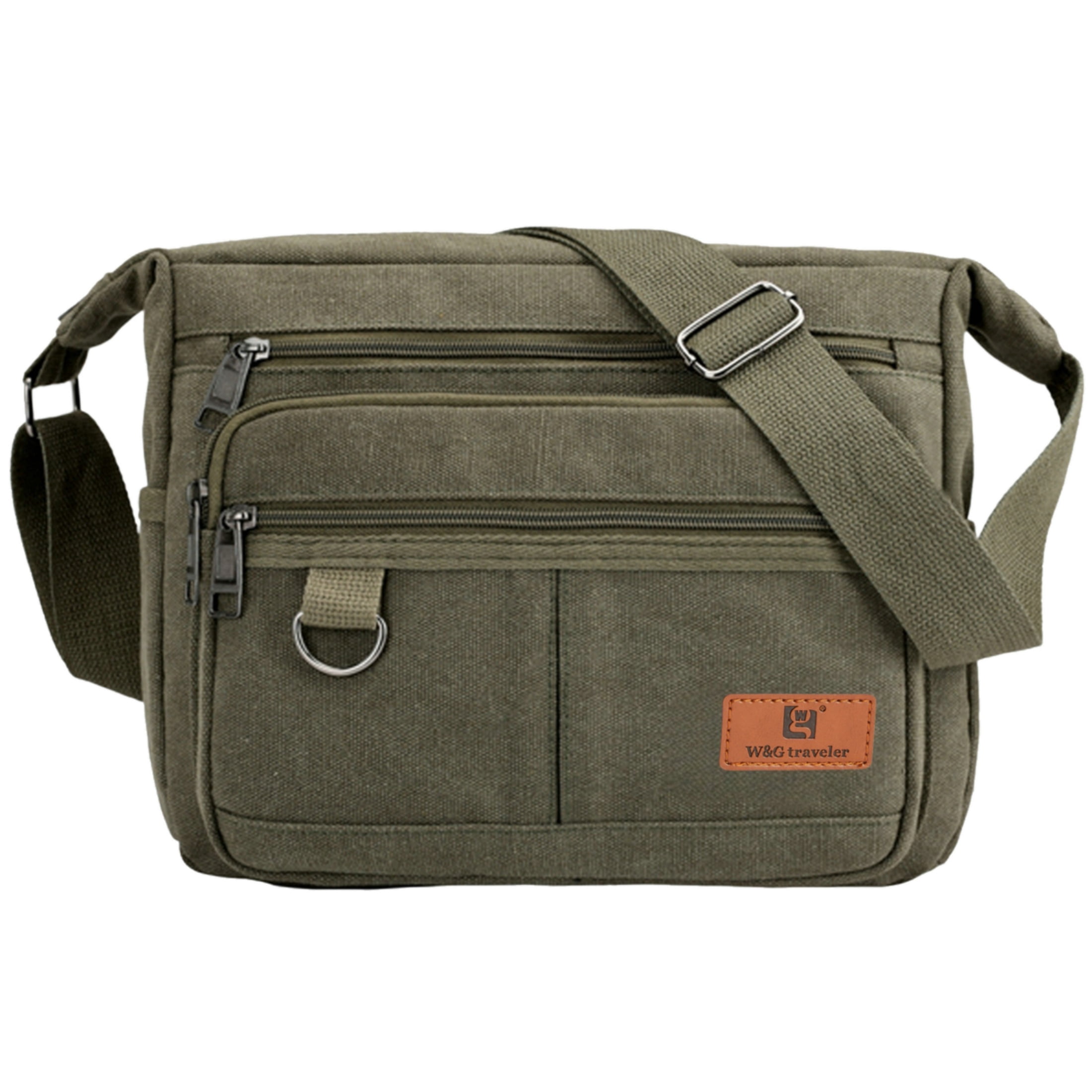 Crossbody Messenger Bag for iPad Pro 12.9 inches, Rfid Shoulder Purse w/Water Bottle Holders, 13 inch Laptop Briefcase, Built-in Wallet With AirTag Case Green