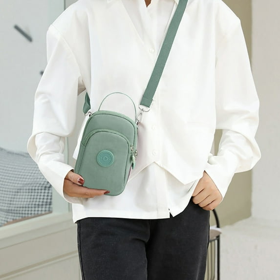 Crossbody Mini Handbag for Women | Nylon Small Shoulder Bag | Casual Multi-Functional Purse | Cell Phone Organizer Coin Bag | Lightweight, Adjustable Strap | 17x11x8cm | 1 Piece